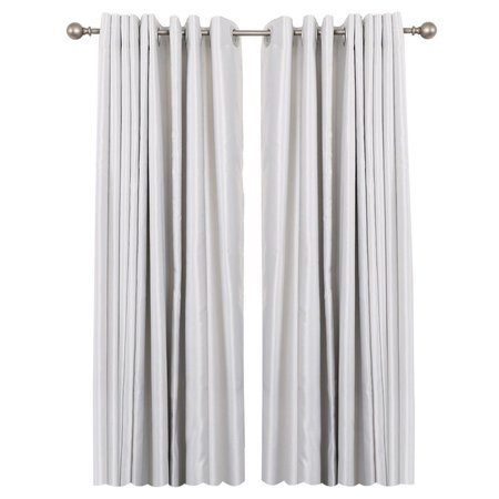 UTOPIA ALLEY 28-48 in. Adjustable Curtain Rod with Round Finials - Satin Nickel D32SN